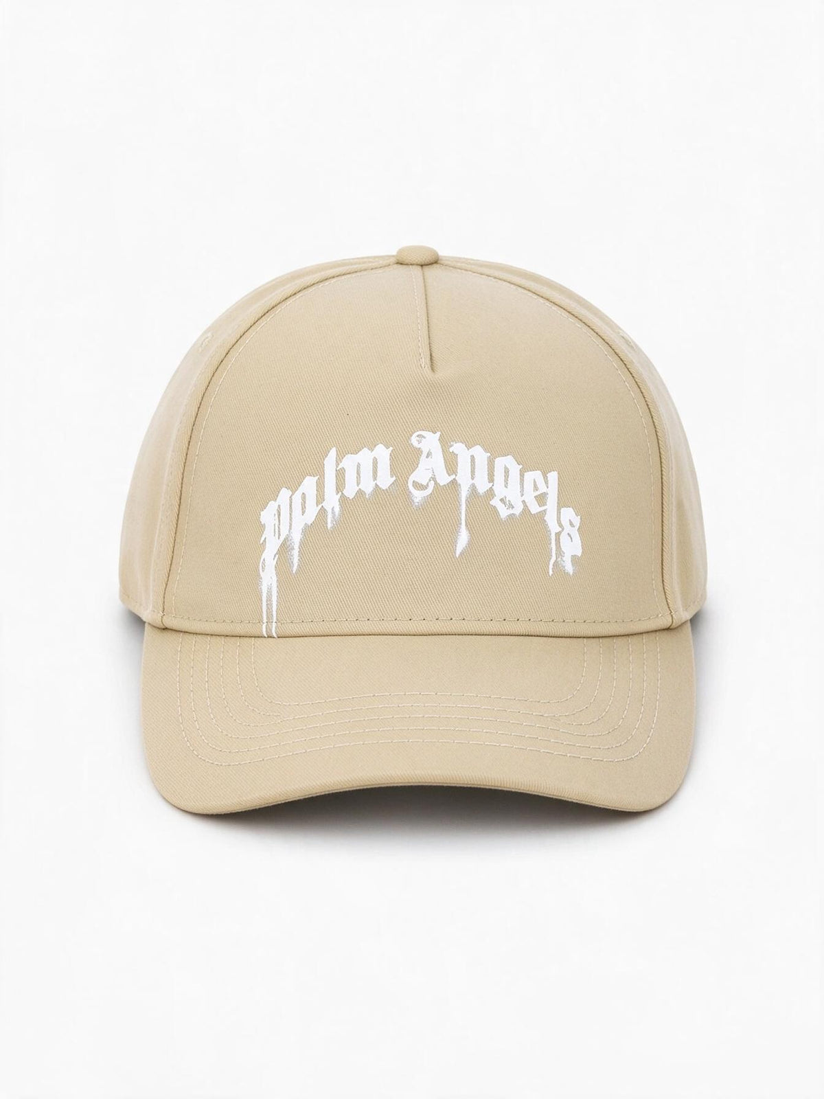 Palm Angels Cappello con visiera beige per uomo e donna con logo maxi
