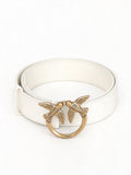 Pinko Cintura bianca da donna con fibbia Love Birds Diamond Cut