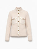 Pinko Cardigan PISPIGLIO bianco purezza per donna con bottoni metallici e taschi