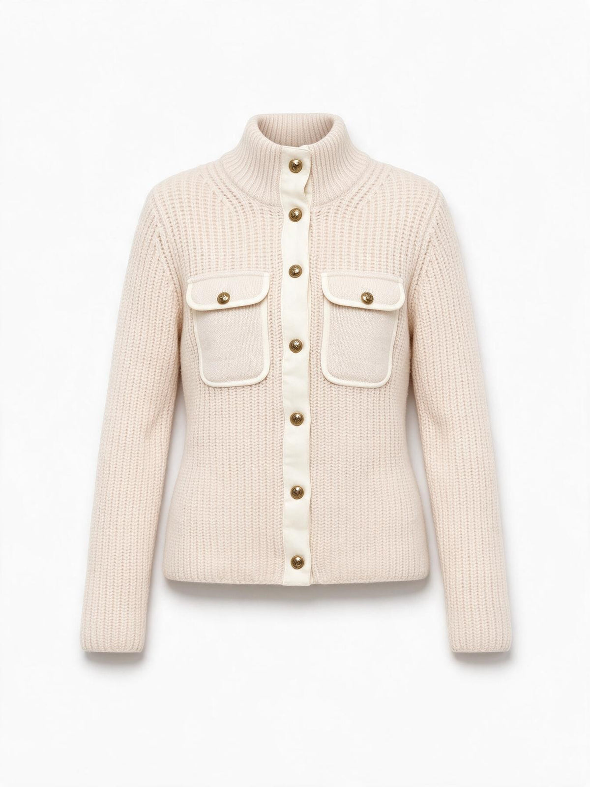 Pinko Cardigan PISPIGLIO bianco purezza per donna con bottoni metallici e taschi