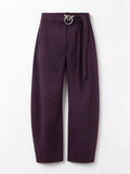 Pinko Pantaloni NEW LEXY bordeaux scuro da donna con cintura e fibbia Love Birds
