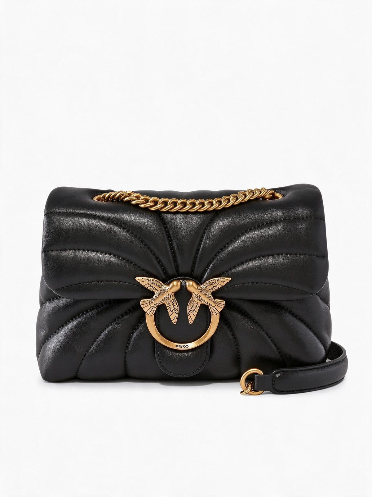 Pinko Borsa LOVE BAG PUFF BUTTERFLY MINI in nappa nera da donna con trapuntatura