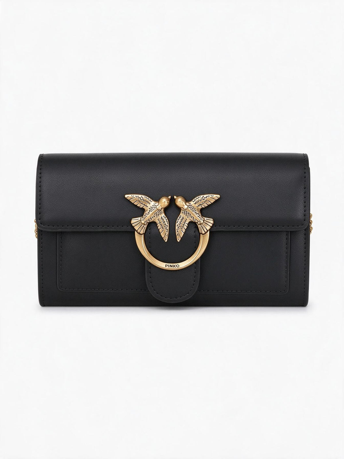 Pinko Borsa LOVE ONE WALLET C mini a tracolla Nero Antique Gold da donna