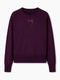 Pinko Maglia LANZAROTE viola prugna da donna con logo LOVE BIRDS