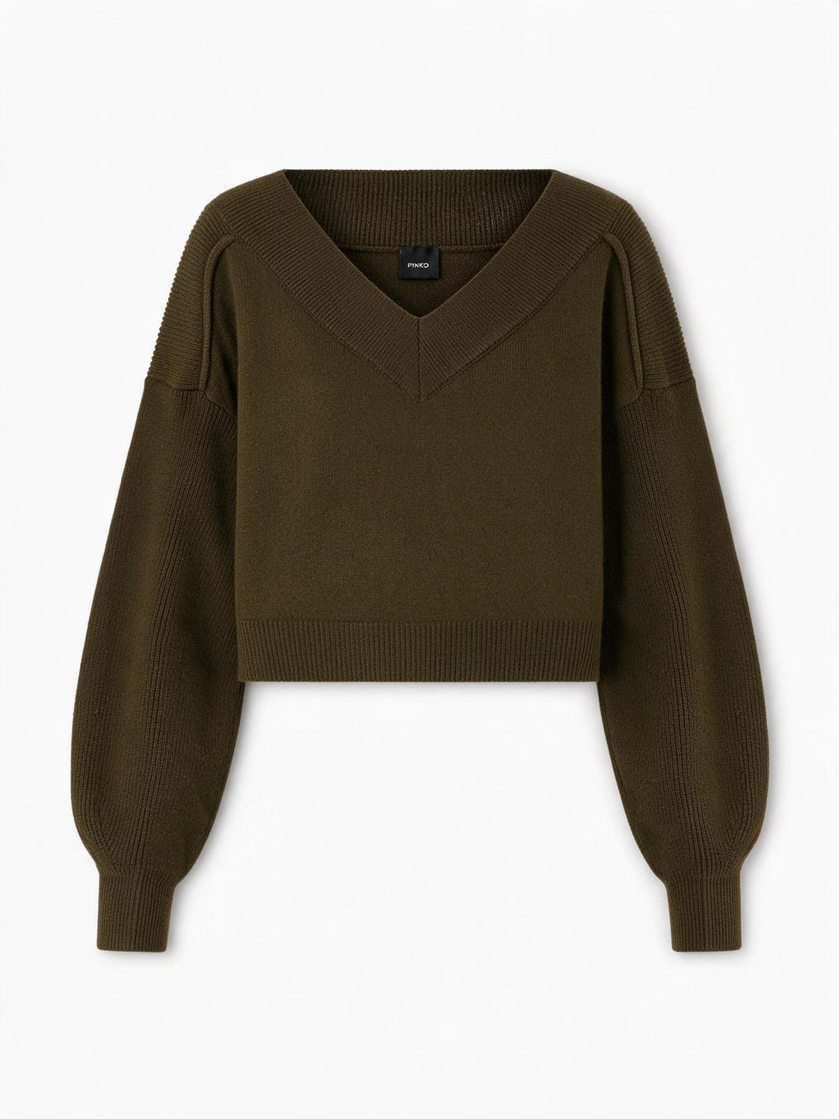 Pinko Maglia con scollo a V RINGHIO PULL verde militare, da donna