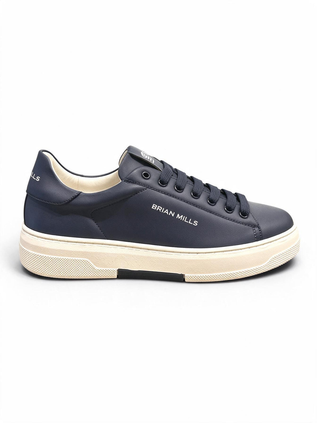 Brian Mills Sneaker In Pelle Blu Con Suola Bianca