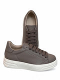 Brian Mills Sneaker Uomo Fango Pelle Made in Italy Suola Bianca