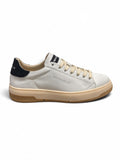 Brian Mills Sneaker In Pelle Bianca Talloncino In Nabuk Nero
