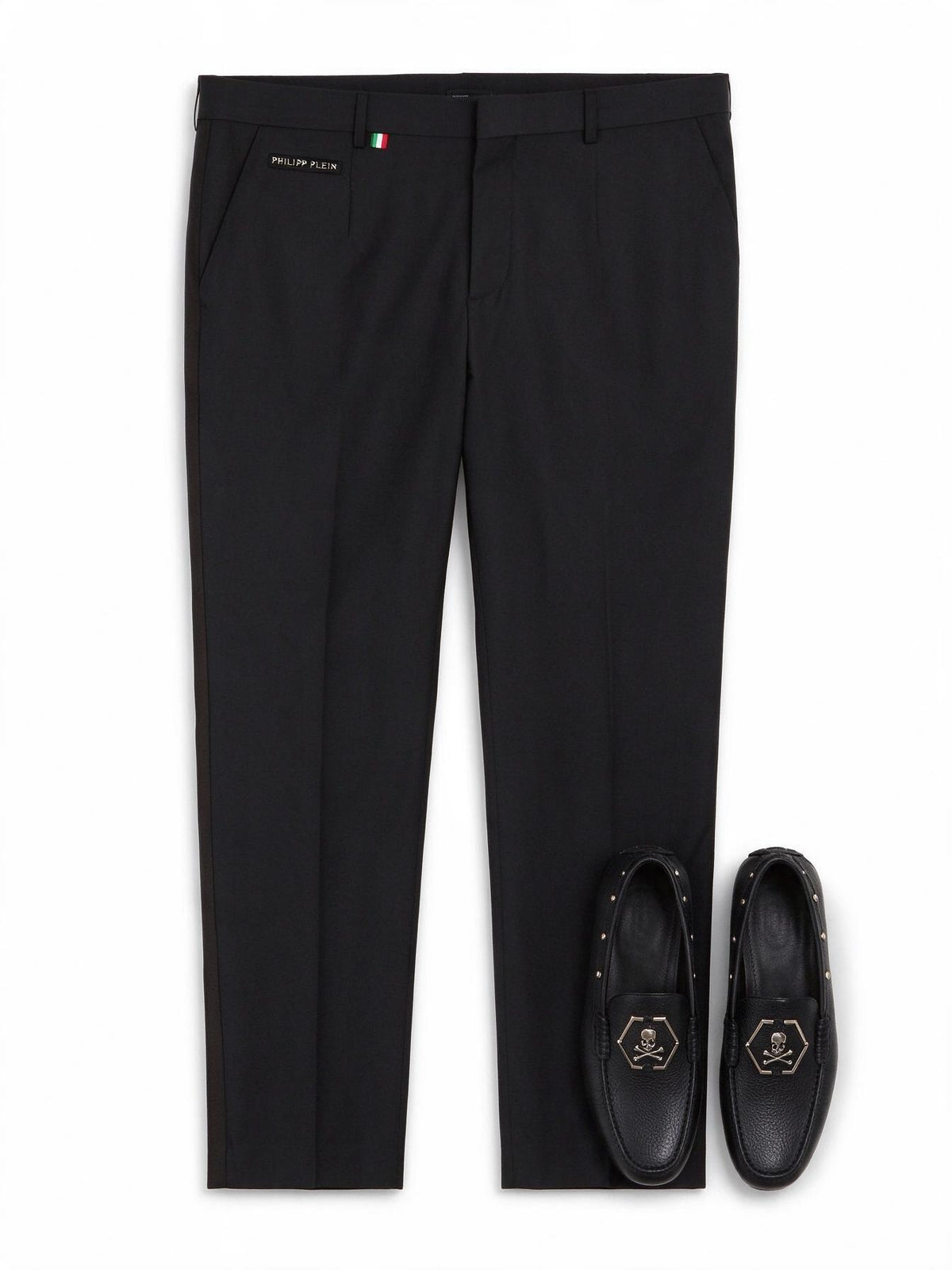 Philipp Plein Black Straight Cut Chino Pants