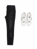 Philipp Plein Morgan Black Distressed Skinny Jeans