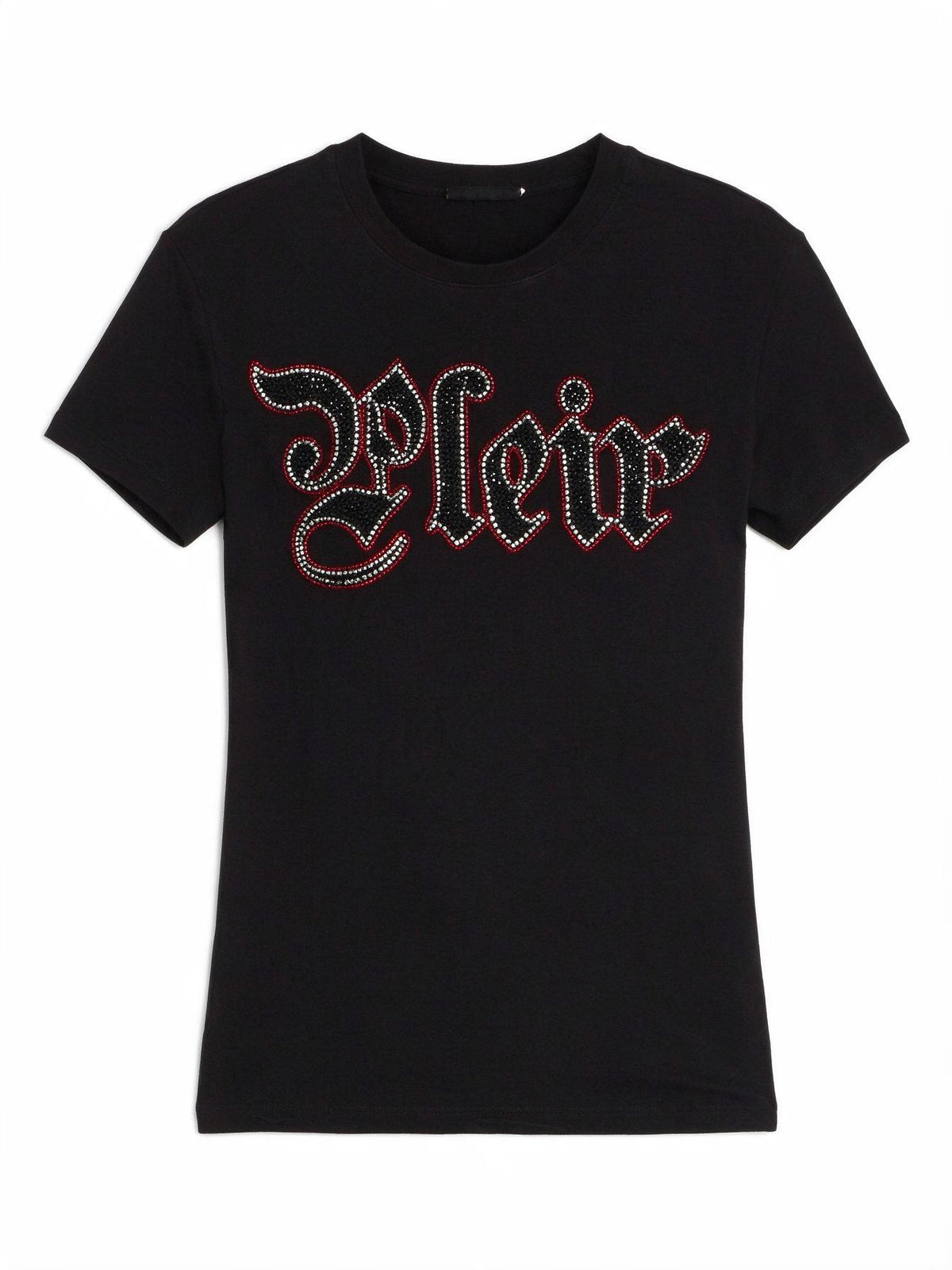 Philipp Plein Gothic Plein Black Studded Fitted T-Shirt