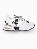Philipp Plein White Logo Lace Skull Runners