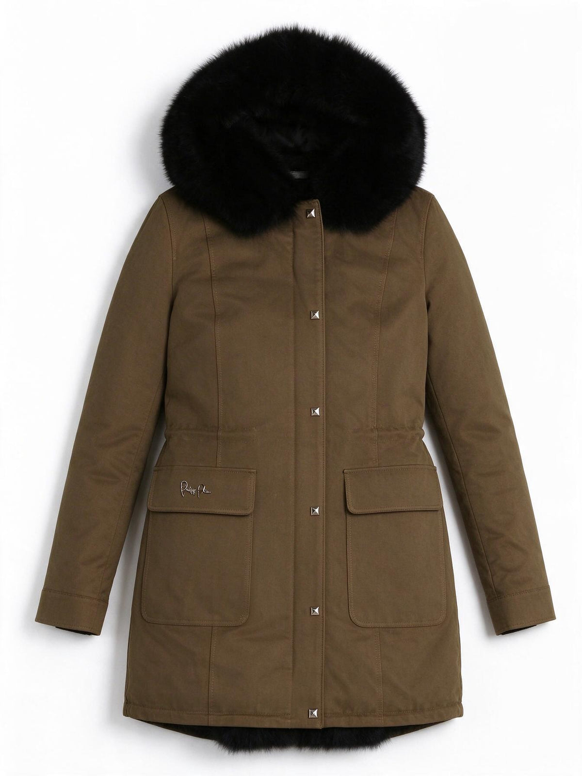 Philipp Plein Crystal Plein Fur Hood Parka