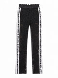 Philipp Plein Black Smocked Waist Lace Pants