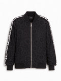 Philipp Plein Black Logo Tape Lace Bomber Jacket