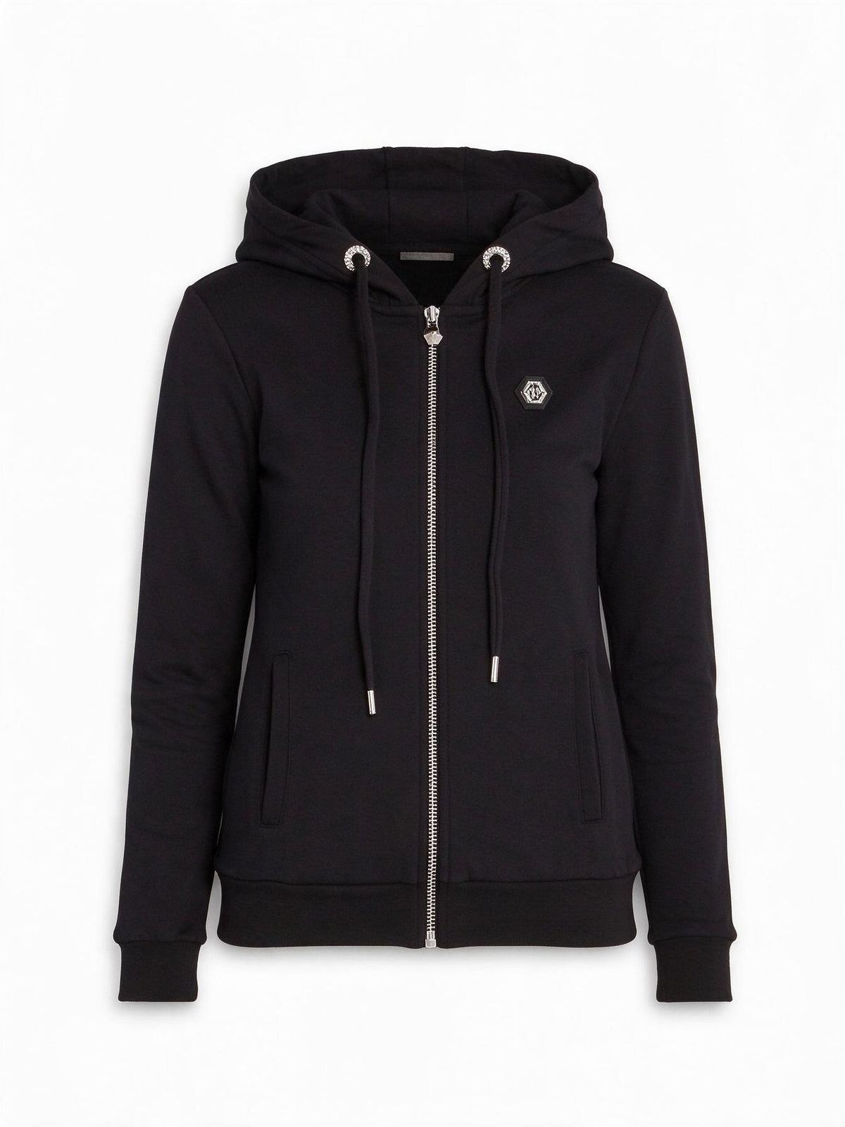 Philipp Plein Black Statement Hooded Sweat Jacket