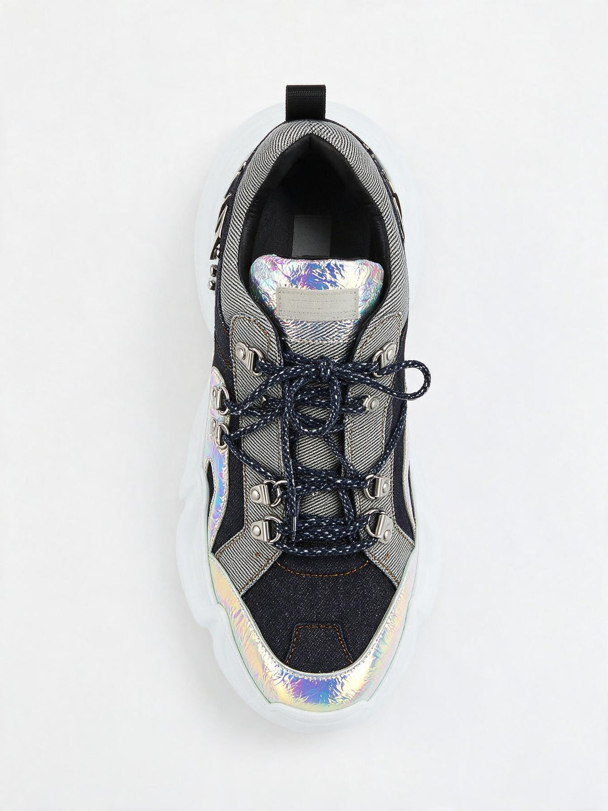 Philipp Plein Black Denim Chunky Sneakers