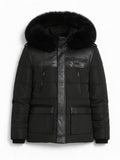 Philipp Plein Black Leather Panel Quilt Jacket