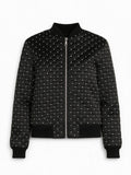 Philipp Plein Black Crystal Embellished Bomber Jacket
