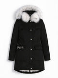 Philipp Plein Black Contrast Fur Parka