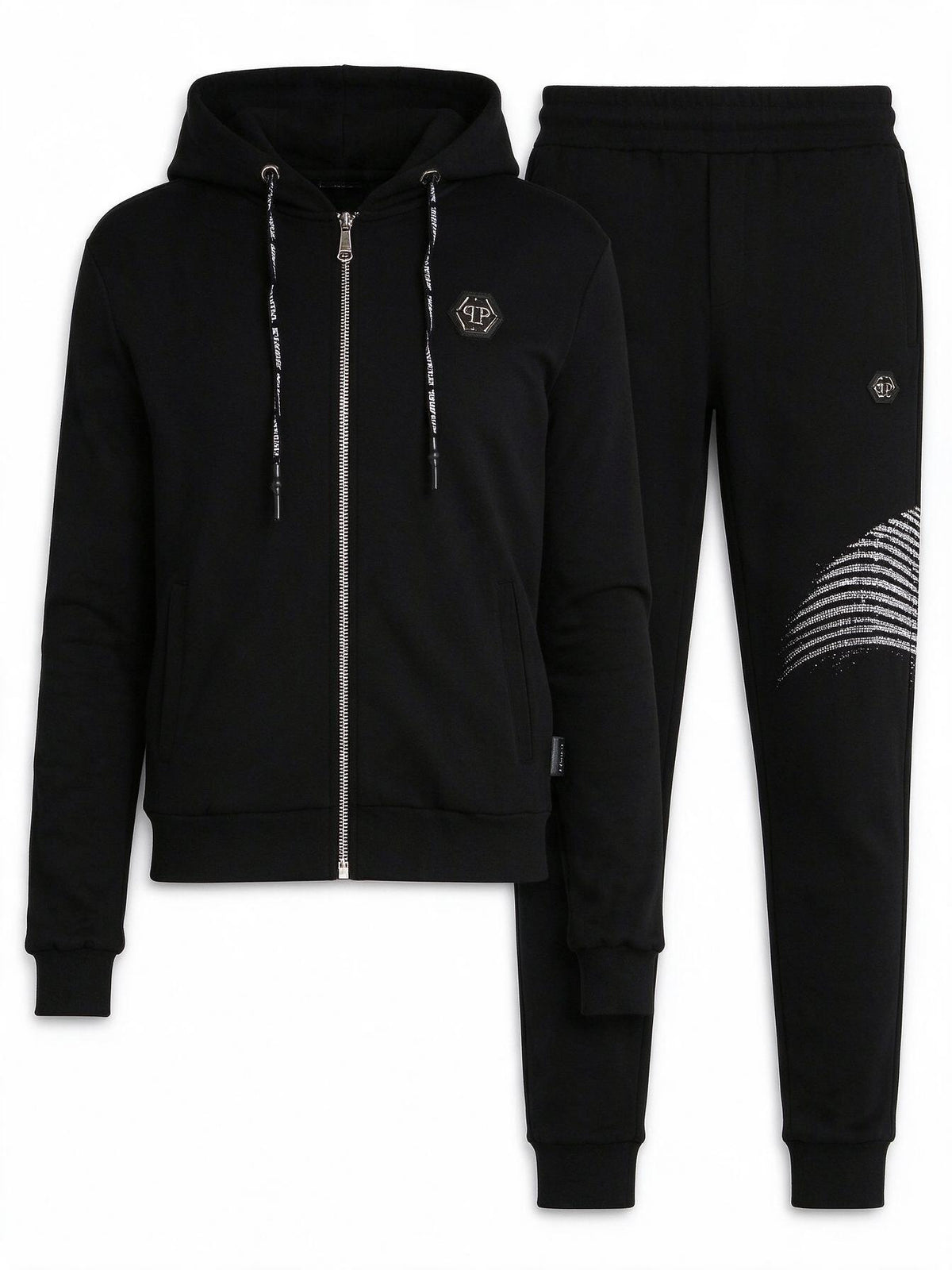 Philipp Plein Black Rear Studded Skull Sweat Jacket